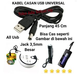 Kabel Casan Senter Swat Usb Charger Data hp Adaptor Aneka Center Baterai Cas Lampu indikator led