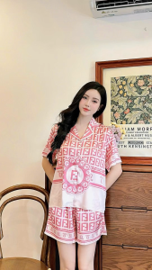 Bộ pyjama nữ áo cộc tay quần đùi chất lụa satin cao cấp Xumaki Store E010505