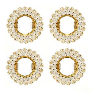 1/4PCS Gold Chrome Recessed Ceiling Spotlights Lamps Frames GU10 MR16 Crystal Spotlight Led Downlight Ceiling Decoration Light