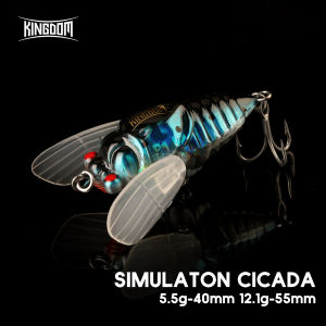 Kingdom Topwater Floating Fishing Lures 40mm 55mm Simulation Cicada Hard Bait Saltwater Bionic Insect Swing Wobbler Fishing Lure