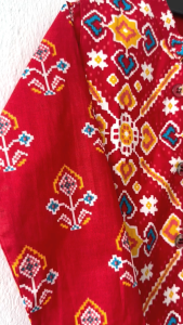 red Ikkat design Boys kurta jacket set-Readystock in SG-Boys ethnic wear
