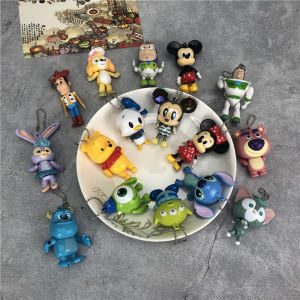 Toy Story Hossain Teddy Bear Backpack Pendant Couple Keychain Doll Steela Pink Girl Heart Cartoon Series Plastic Toy Gift