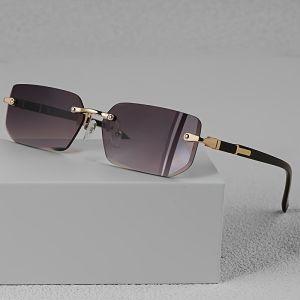 Frameless Small Frame Glasses for Both Men and Women Simple Round Lenses Suitable for Daily Wear and Photography Props