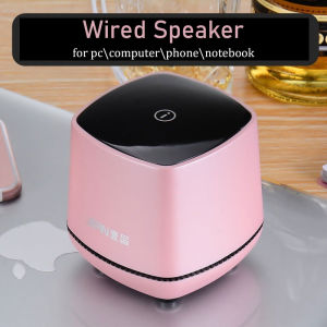 Small USB Wired Speaker Mini Stereo Speakers Desktop Subwoofer for Home Office PC Computer Notebook Mobile Phone