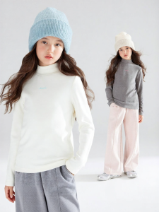 MUCMUKN | Thermal Warmth Soft Velvet Turtleneck Long Sleeve Base Layer for Girls