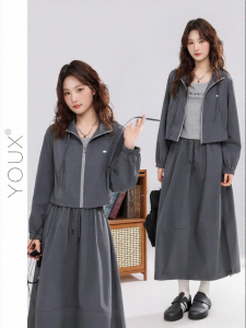 YOUXIANG | Bộ Com lê 3 Mảnh Màu Xám