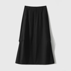 Elastic Skirt Special Yarn Soft A-Line Pleats Midi Skirt Comfortable Urban Commute Polyester Fiber Standard Fit City Style