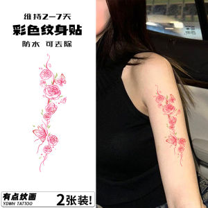 Butterfly Rose Tattoo Sticker Waterproof Womens Long-Lasting Ins Fancy Painted Tattoo Stickers 2024 New Arrival