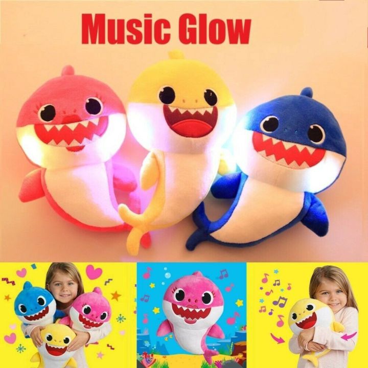 Kids Shark Plush Toy Sing and Light Cartoon Baby Shark Stuffed Toys ...