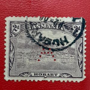 Prangko Tasmania klasik Koleksi Kuno 2 penny Tahun 1902 USED