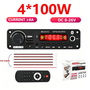 kebidumei | KEBIDUMEI 400W Amplifier Bluetooth MP3 WMA APE Decoder Board DC8-26V Car Audio Microphone USB TF FM Radio DIY Mp3 Music Player