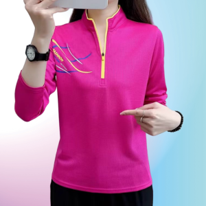 Áo Thun Nhanh Khô Dài Tay Cổ Đứng Cho Nữ Thể Thao Ngoài Trời Leo Núi Thoáng Khí Cỡ Lớn Áo Phông Tay Ngắn Chống Tia UV Siêu Nhẹ