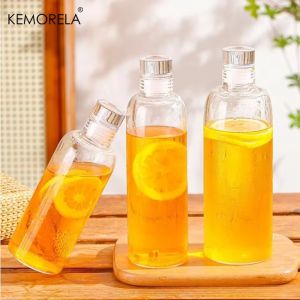 Glass Water Bottle 300/500/750/1000ml with Leak-Proof Lid Reusable Eco-Friendly Drinking Bottle Travel Mug for Drinks and Coffee