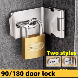 3/4/5 Inches 90/180 Degree Padlock Hasp Stainless Steel Security Door Clasp Hasp Lock Latch