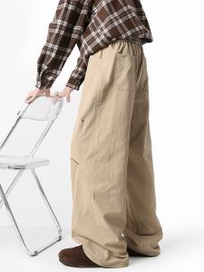 WUKONGYOUHUO | Quần Âu Mỹ Phong Cách Retro Dễ Dàng Quần Ống Rộng