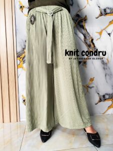 Celana Kulot Knit Condru Tali Pinggang Gesper Wanita Dewasa Terbaru