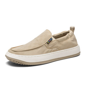 NB CROSS | NB CROSS Flagship Store Canvas Shoes Mens Casual Slip-On Breathable Low-Top Thick Bottom Rubber Sole Pure Color Shoes