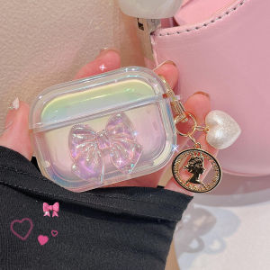 CrashStar Ốp AirPods Hình Nơ Màu Vàng Trong Suốt Nhiều Màu Sắc Với Mặt Dây Chuyền Trái Tim Cho AirPods 1 2 3 AirPods Pro 2 4 InPods 12 I12 Tai Nghe Không Dây Tai Nghe Bluetooth Vỏ Ốp Chống Sốc Vỏ Thời Trang Bán Chạy