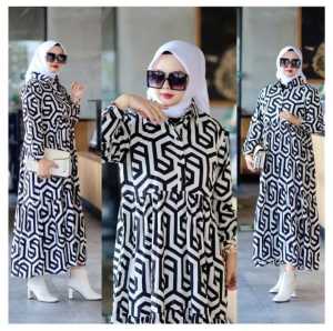 Midi Dress Zara Terbaru Gamis Dewasa Viral Daster Busui Lengan Panjang Bahan Rayon Dengan Kancing Depan