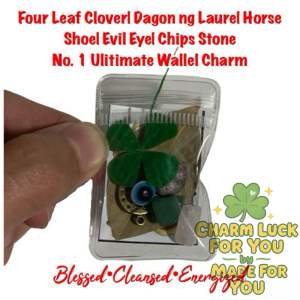 Four Leaf Clover Dahon Laurel Horse Shoe Evil Eye 2025 Tai Sui Ulitimate Wallet Charm Money Success