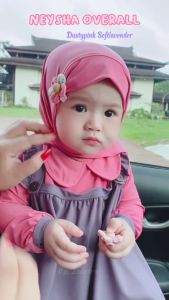 Gamis Set anak 1 2 3 4 5 6 tahun Model Overall set hijab Baju Muslim Anan Perempuan Original Zhavira