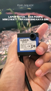 Nubios Pompa Air Mini MY016 2 Watt 150 LPH Pompa Celup Aquarium Submersible Hemat Energi by Zeng Aquatic