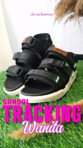 Sandal wanita korea style 2025 angkle strap gunung cewek dewasa gladiator Tali Webbing Hitam FOS