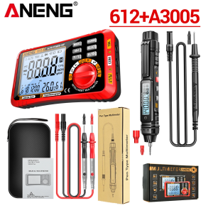 ANENG | Bộ Đồng Hồ Vạn Năng Kỹ Thuật Số ANENG 612 Đầy Đủ Phụ Kiện Kèm Theo Máy Đo Điện Áp Tự Động Loại Bút A3005 Chức Năng NCV Dành Cho Thợ Điện Sửa Chữa