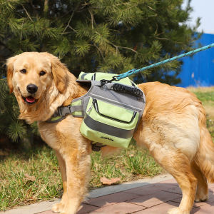 Large Dog Backpack Portable Pet Bag Golden Retriever Dog Hiking Harness Leash Outdoor Travel Dog Carrier Backpack