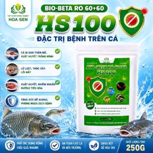 BIO-BETA RO 60+60 HS100 Đặc Trị Bệnh Trên Cá - Hỗ Trợ Ếch Khỏe Mạnh Sinh Trưởng Tốt - Công Nghệ Vi Bọc - 250g