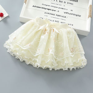 Girls Short Skirt Half Body Floral Dance Dress Childrens Four Seasons Princess Skirt Trendy Cotton Polyester Fabric Cake Skirt