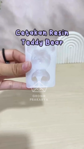 Cetakan Resin Teddy Superbear Patung Beruang Lucu Cetakan Gantungan Kunci Bentuk Teddy Bear Cetakan Liontin Anting Kalung Bahan Silikon Karet Silicone Elastis Lentur Silicon Anti Lengket