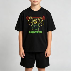 Hot Toys | Retro Cartoon Weightlifting SpongeBob Sport T shirt Men Women Tee Adults Children Boy Gril Top Kids Parent Child Cotton Tshirt