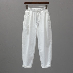 High Waist Wide Leg Crop Pants Long Trousers Versatile High Waist Wide Leg Nine Points Pants Ladies Casual Fashion