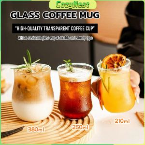 C.N Glass Cup Heat Resistant Mug Cup Coffee High Quality Glassware Transparent Drinking Glass Mugs