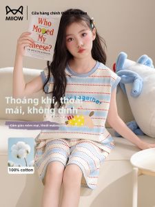 MiiOW | Bộ Đồ Ngủ Không Tay Cotton Hình Cartoon