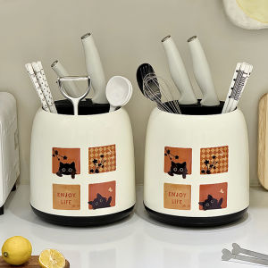 Kitchen Knife Holder Rack Utensil Cutlery Storage Organizer Chopsticks Tube Integrated High Aesthetic Value Home Placement Shelf