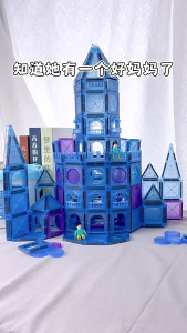 65/128/356pcs Magnetic Building Tiles Winter Ice Theme Construction Magnet Block Set Learning Educational Toy