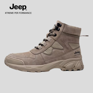Jeep outdoor hiking boots mens anti slip and wear-resistant sports shoes Martin boots waterproof hiking high top mens shoes