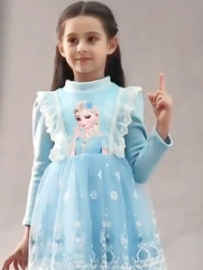 Frozen Princess Aisha Dress for Girls Cotton Tutu Skirt for All Seasons Organic Cotton Material Birthday Performance Dress