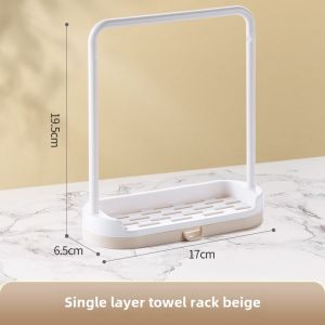 Kitchen Sink Caddy Plastic Drain Rack Dishcloth Holder Sponge Storage Shelf Utensils Bar Home Cleaning Tool No Drilling Needed