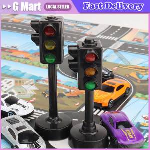 Simulation Traffic Lights Model Plastic Parking Scene Signal Lamp Traffic Rule Cognition Toy Kids Early Education Toy AccessorieMini Traffic Signs Road Light Block with Sound LED Safety Education Toy for Children Mini Traffic Signs Light