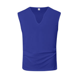 Summer Fitness Sport vest Men thin pure color quick-dry V-Neck tank top Menscasual Loose Breathable Training jogging vest