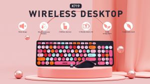 มาใหม่ 🚀ส่งเร็ว🚀 K719 OKER MOUSE KEYBOARD WIRELESS DESKTOP คีย์บอร์ด + เมาส์ ไร้สาย ดีไซน์สวยงามทันสมัย เสียงเงียบ 719