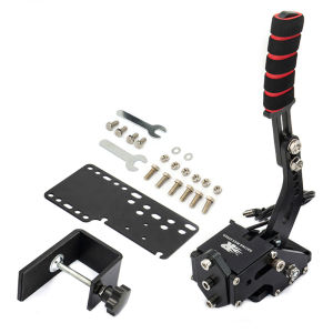 Black&Red Aluminum USB Handbrake for SIM Racing Games Logitech g25/g27/g29 T500 FANATEC DIRT RALLY with Fixed Plate and Clamp