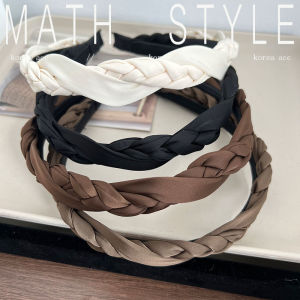 Elegant Satin Headband High Hairline Design Braided Cross French Style Fashionable Hair Accessories Versatile Band Hair Clip