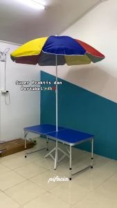 Meja Lipat Portable Outdoor Lipet Koper Camping Table Anti Karat - BIRU PACKING STANDAR