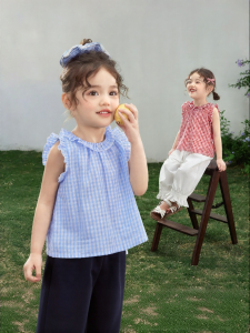 Jelly Baby | Áo Sơ Mi Bé Gái Cotton Có Ren và Cổ Peter Pan