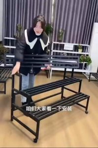 ชั้นวางดอกไม้หลายชั้น ชั้นวางต้นไม้ เหล็กคาร์บอน กันน้ำกันสนิม ชั้นวางกระถางต้นไม้ สไตล์อเมริกันมินิมอลดีไซน์ทันสมัย