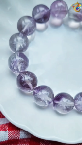 Collection Ceiling Grade Rare Natural Amethyst Snowflake Phantom Rabbit Hair Rutilated Quartz Bracelet